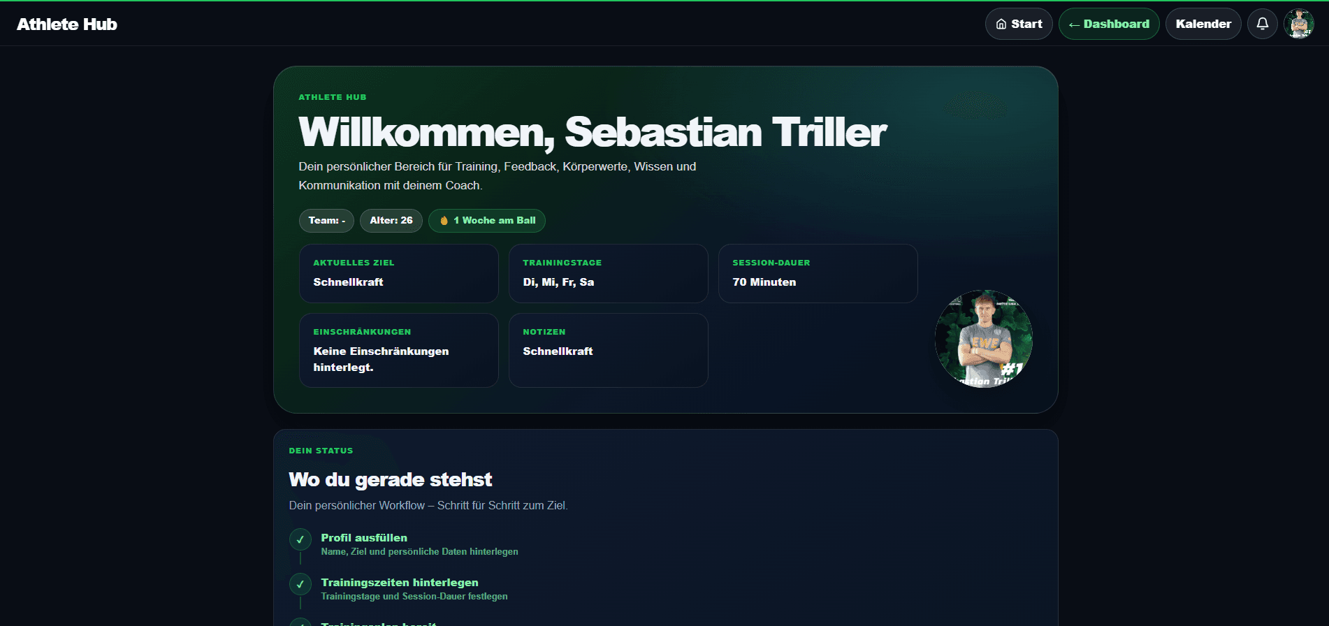 Athlete Hub — Sebastian Trillers Coaching-App